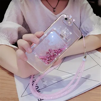 Par Huawei Honor 8 9 10 20 Lite V10 V20 7X 8X Nova2 3 4 5 Modes Dimanta Bling Šķidruma smilšu pudeli Quick-smilšu mīksto telefonu gadījumā