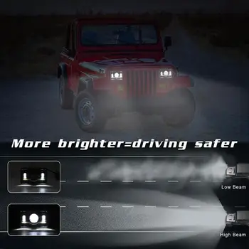 4x6 collu H4 150W LED Lukturu Hi-Lo Red DRL virzītas Gaismas hermētiskās par Chevrolet Automobiļu Kravas automašīnu SUV IP67 Waterproof Lukturu