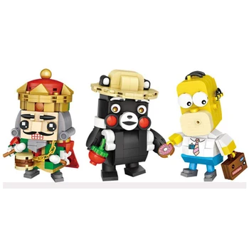 Smieklīgi klasisko filmu karikatūra attēlu big head mini grupu Kumamon melnais lācis riekstkodis karalis Mr Simpson ķieģeļi, rotaļlietas, dāvanas,