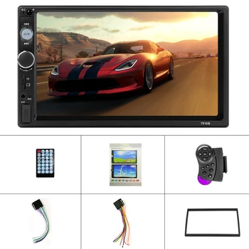 AMPrime 2 Din Auto Radio 7 collu MP5 Player Touch Ekrāns, Ciparu Displejs, Bluetooth, USB Multivides Autoradio Spogulis Universal Radio