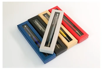 16.5x4x2.5cm Pildspalvu uz rūtiņu papīra kastē vispārējā radošo dāvanu iepakojums, kartona kastes kartona papīra kaste ar plastmasas pvc logu