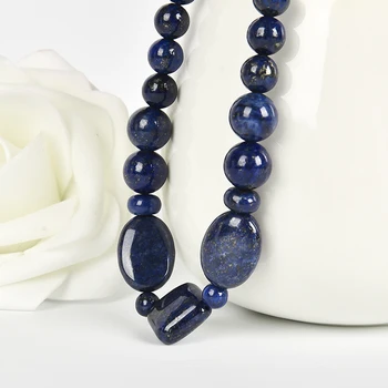 Dabas lapis lazuli Zila Kaklarota DIY dizains sieviešu dažādi banketa kaklarotas Augstas klases modes 18inches ilgi