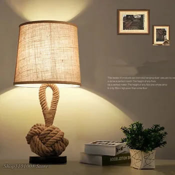 Retro galda gaismas virve mākslas gultas LED galda lampa, lampas guļamistabas pētījumu biroja kafijas nams joslas apgaismojumu ēsmas zivtiņu vadi de mesa