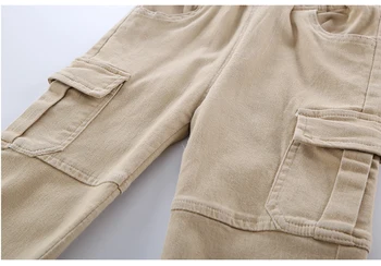 Karstā zēnu bikses 2-9 gadus vecs Multi-kabatas Velveta bikses, sporta un atpūtas kravas bikses Kāju korejas modes universāls