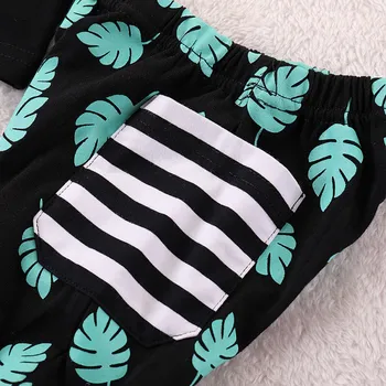 2019. gada Vasarā Karstā Pārdošanas Puiku Apģērbu Zīmola Jaundzimušo Bērnu Apģērbu Komplekti, t-krekls + Bikses uzvalks Kokosriekstu koku Drēbes
