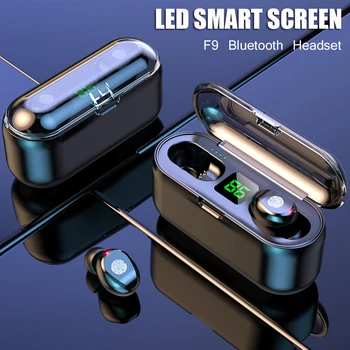 F9 Bluetooth Bezvadu Austiņas Touch Kontroli Earbuds LED Power Displejs Uzlādēšanas Lodziņā TWS Bluetooth Sporta Pumpuri Xiaomi iphone