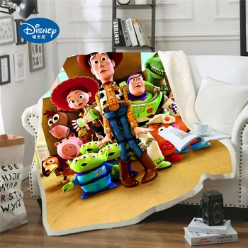 Disney Rotaļlietu Stāsts Segu Sherif Koksnes Buzz Lightyear Bērnu Plīša Sedziņa Mest Sofa Bed Cover Gultas piederumi Zēniem Bērniem Dāvanas