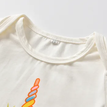 3Pcs Jaundzimušais Meiteņu Drēbes, Uzstādīt Īsām Piedurknēm Karikatūra Unicorn Iespiesti Bodysuit Topi+Bikses+Galvas Zīdaiņu Toddler Apģērbi