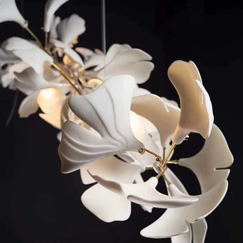 Mākslas dizainers vara lustra ziedu lampas AC110V 220V apģērbu veikalā karājas apgaismojums viesnīcas vestibilā lustras