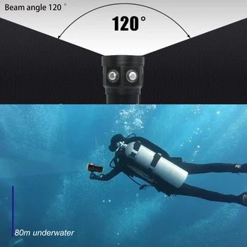 LED Niršanas Lukturīti 20000Lumens 6 x XHP70 Zemūdens 100m Ūdensizturīgs Taktiskās Lāpu Fotogrāfija Video Aizpildīt Gaismas Ar 18650