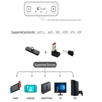 Gulikit Maršruta Gaisa Pro Bluetooth Adapteris, Nintendo Slēdzis & Lite, PS4/GAB, Atbalstu-Spēle, Balss Čats,Pievienojiet Savu AirPods