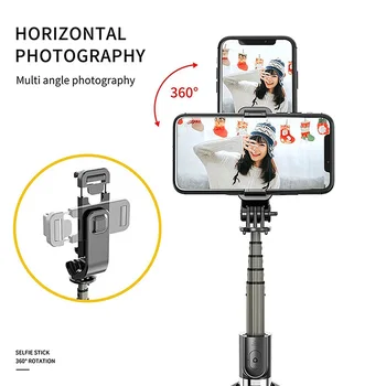 2020L03 Bluetooth 4.0 Bezvadu Alumīnija Sakausējuma Selfie Nūju Statīvs Salokāms Monopods par Gopro Viedtālruņu Kameru