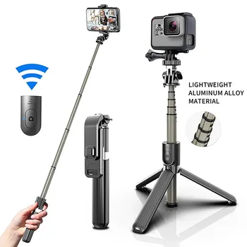2020L03 Bluetooth 4.0 Bezvadu Alumīnija Sakausējuma Selfie Nūju Statīvs Salokāms Monopods par Gopro Viedtālruņu Kameru