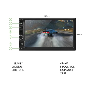 Podofo 2 Din Android 8.1 Auto Multimedia Player 7