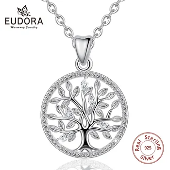 EUDORA 925 Sterling Silver Tree of Life Kaklarota Ozols, ČEHIJA Kulons veids, Rotaslietas Līgavai Dāvanu Dzimšanas dienas svinības labākā Dāvana D401