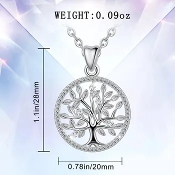 EUDORA 925 Sterling Silver Tree of Life Kaklarota Ozols, ČEHIJA Kulons veids, Rotaslietas Līgavai Dāvanu Dzimšanas dienas svinības labākā Dāvana D401