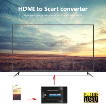 1080PGraphics Capture Karte, HDMI, SCART VideoAudio Upscale Pārveidotāja Adapteris HD TV ar DVD Straumēšanas Videodigital konvertētājs