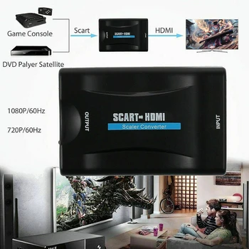 1080PGraphics Capture Karte, HDMI, SCART VideoAudio Upscale Pārveidotāja Adapteris HD TV ar DVD Straumēšanas Videodigital konvertētājs