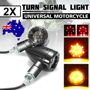 2x Universālā 3in1 Motociklu Red Amber LED Aizmugures Pagrieziena Signālu Lukturi DRL Dienas Gaitas Lukturi, Bremžu signāllukturi Universal