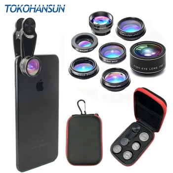 TOKOHANSUN 7 1 Tālrunis Kameras Objektīva Komplektu, Zivs Acs, Platleņķa/makro Objektīvs CPL Kaleidoscope un 2X telefoto tālummaiņas Objektīvs iPhone 6s