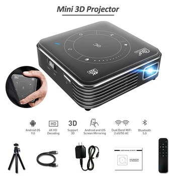 P11 ES Mini Projektoru Andorid Telefons DLP 3D HD LED 50 ANSI bluetooth, Wifi, 4GB 32GB Kabatas Power Bank 2.4 G IS Video Projektors
