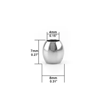 Mucā Kausa barelu krelles Diy rotaslietu izgatavošana daļas bumbu biezumu 10mm 6mm slaidu krelles nerūsējošā tērauda polijas vairumtirdzniecības
