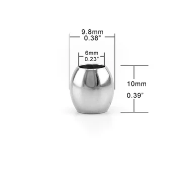 Mucā Kausa barelu krelles Diy rotaslietu izgatavošana daļas bumbu biezumu 10mm 6mm slaidu krelles nerūsējošā tērauda polijas vairumtirdzniecības