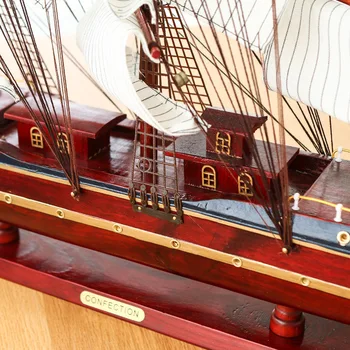 [Samontēti] 80cm Lielu Jahtu Modelis Amatniecības Rotaļlietas, Koka Buru Laiva 3D Kuģa Vidusjūras mājas dekoru Jaunu Šļūteni Dāvanu draugam