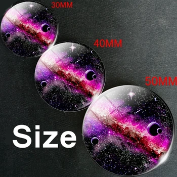 10pcs Planētas Nebula Ledusskapja Magnēts 30mm 40mm 50mm galaxy Stikla Cabochon Magnētiskās Ledusskapja Uzlīmes, Ņemiet vērā, Turētājs Mājas Dekoru