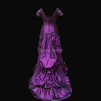 Pielāgoti!JAUNU arrivial Royal Purple Tafta franču Hercogiene Karalienes Princess Marie Antoinette Teātra pilsoņu kara Kleita kleita HL-299