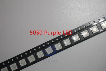 1000pcs UV LED SMD 5050 Čipu Violeta Virsmu Mount Biezumu 60mA Ultravioleto 395nm - 400nm LED Ultra Violetās Gaismas Diožu Lampas