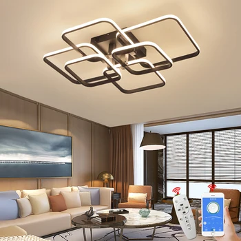 NEO Blāzma Taisnstūra Akrila Alumīnija Mūsdienu Led griestu gaismas dzīvojamā istaba guļamistaba AC85-265V Balts Griestu Lampas piederumi