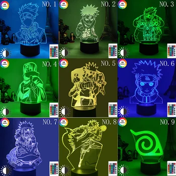 Anime Lampas Naruto Sasuke un Itachi Uchiha Bērniem, Bērnu Guļamistaba Dekori Nightlight Rgb Krāsains 3D Led Nakts Gaisma Manga Dāvanu