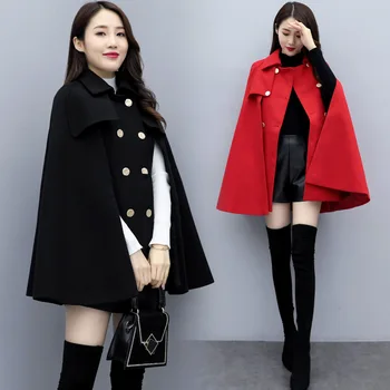 Vidēja garuma Mīksti Vilnas Apmetnis Sieviešu Virsdrēbes Rudens Ziemas korejas 2021 Plus Lieluma Moda Abrigo Mujer Dubultā Krūtīm Modes Mētelis