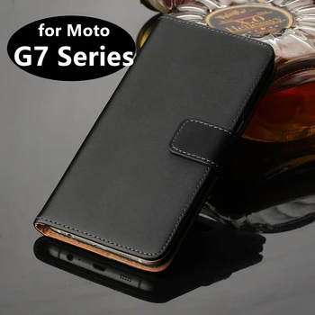 Premium ādas flip maciņš gadījumā Motorola Moto G7 Spēlēt G7+ power kartes turētāju maksts tālruņa korpusa GG