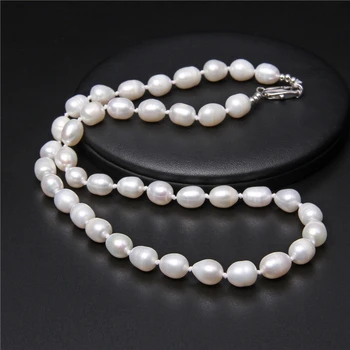 Nekustamā Balta Baroka Pērles Fāzēm Chockers Elegants Klasiskā Dabas Pērles, Kaklarotas Ķēdes Smalkas Rotaslietas Sievietēm Kāzu Dāvanas