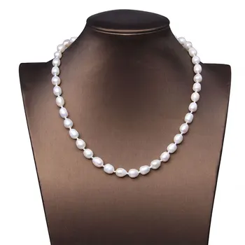 Nekustamā Balta Baroka Pērles Fāzēm Chockers Elegants Klasiskā Dabas Pērles, Kaklarotas Ķēdes Smalkas Rotaslietas Sievietēm Kāzu Dāvanas