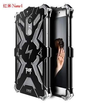 Alumīnija Bruņas Thor Gadījumā Xiaomi Redmi Piezīme 4X 4. Piezīme 3. Piezīme 2 Gadījumā Segtu Flash Dzelzs Vīrs Tālrunis Apvalks Ādas Soma