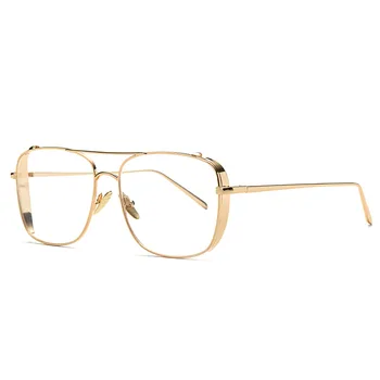 Cubojue Zelta rāmji, brilles vīriešiem sievietēm unisex flat top briļļu bieza pusē viltus modes steampunk vintage brilles brilles