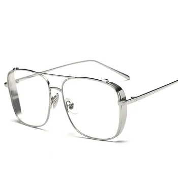 Cubojue Zelta rāmji, brilles vīriešiem sievietēm unisex flat top briļļu bieza pusē viltus modes steampunk vintage brilles brilles