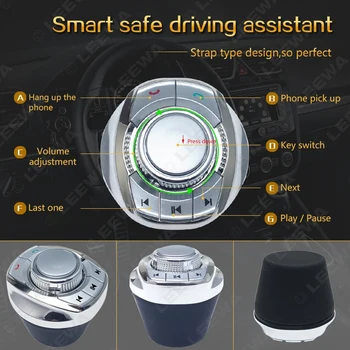 LEEWA Kausa Formas 8 Lietotāja definētas Funkcijas Auto Bezvadu Stūre Kontroles Pogu Auto Android DVD/GPS Navigācija Spēlētājs