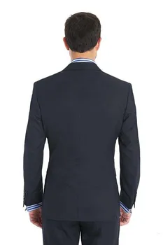 Jaunāko augstas kvalitātes Tumši zils pelēks Ogles līgavainis uzvalku ieroci apkakles kleitu, uzvalku oficiālu reizes(Jaka+Bikses+veste+Kaklasaite)