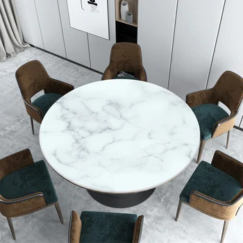 Ziemeļvalstu baltā marmora Kārta galdauts pvc mīksto stikla ūdensizturīgs eļļa-pierādījums, galda paklājiņš puse, kāzu dekorēšana pielāgot galdauts