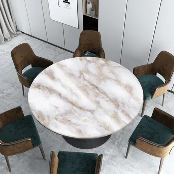 Ziemeļvalstu baltā marmora Kārta galdauts pvc mīksto stikla ūdensizturīgs eļļa-pierādījums, galda paklājiņš puse, kāzu dekorēšana pielāgot galdauts