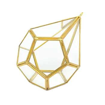 Karājas Stikla Terārija Mūsdienu Mākslas Sienu Asaras Dimanta Formas Ģeometriskās Polyhedron Gaisa Augu Turētājs Galda Poda DIY Vāze Pot