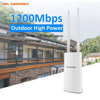 2gab 1200M Gigabit Poe Wireless Āra AP 802.11 AC Dual Band Extender Wifi Maršrutētāju, tiltu, 10dBi Antenu WiFi Segtu Bāzes Stacijas