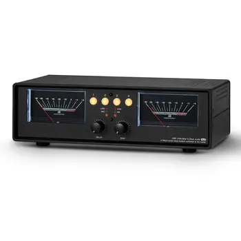 Nobsound 4-IN-1-OUT, MIC Dual Analog BLOKU Metru DB Paneļa Skaņas Līmeņa Indikators Audio Sadalītāja Komutatoru Kaste