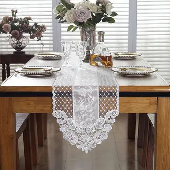 Mūsdienu mežģīņu vakariņu galda runner, mājas Luksusa izšuvumus, galda mēbeles segums, kāzu dekori