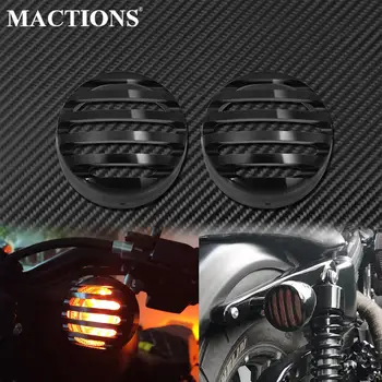 Motocikla Sānu Pagrieziena Signāla Indikators Grils Bezel Segumu 2GAB Melnu Harley Sportster 1200 883 Dzelzs Roadster 1992-2020
