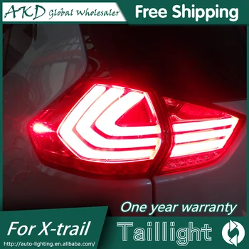 AKD Auto Stils priekš Nissan X-trail Aizmugurējie Lukturi-2017 Jauno Rouge LED Astes Gaismas, Aizmugurējie Lukturi dienas gaitas lukturi+Bremzes+Parks+Signāla X-trail